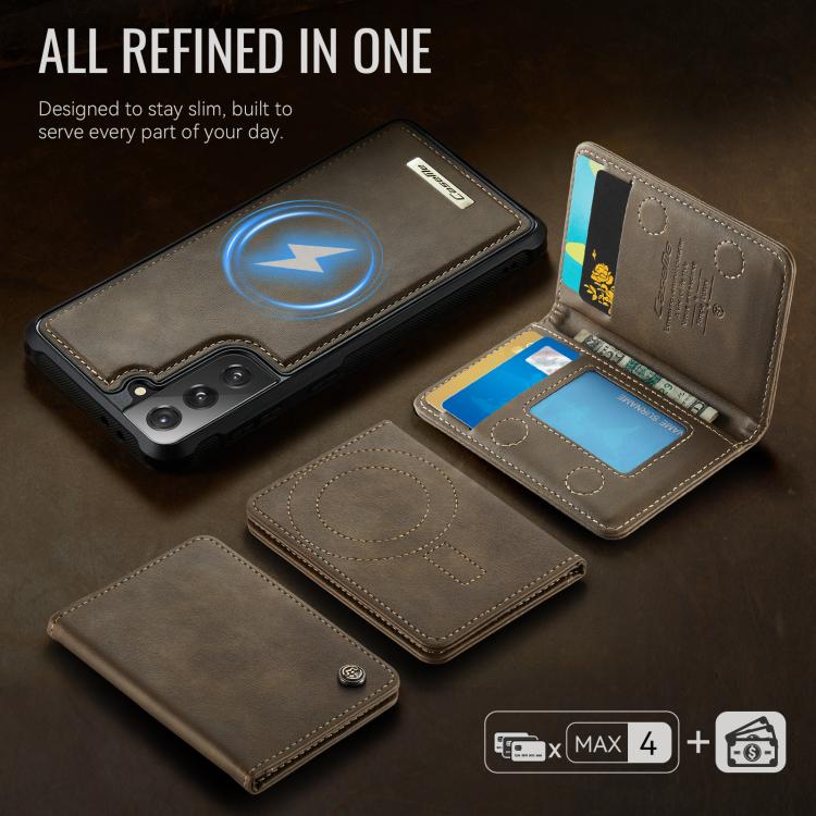 For Samsung Galaxy S21 5G CaseMe Me80 Series Detachable Wallet Magnetic RFID Vegan Leather Phone Case