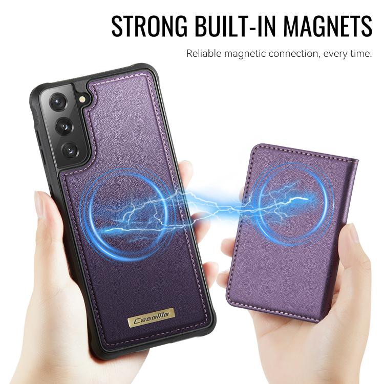 For Samsung Galaxy S21 5G CaseMe Me80 Series Detachable Wallet Magnetic RFID Vegan Leather Phone Case