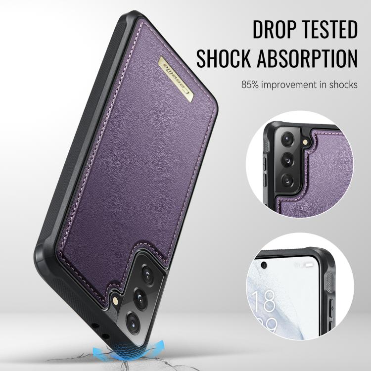 For Samsung Galaxy S21 5G CaseMe Me80 Series Detachable Wallet Magnetic RFID Vegan Leather Phone Case