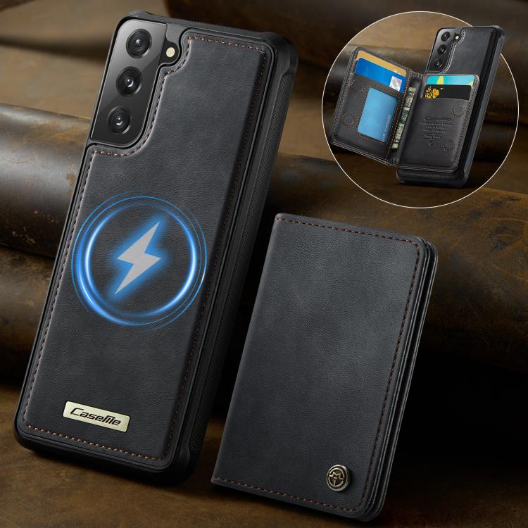 For Samsung Galaxy S21 FE 5G CaseMe Me80 Series Detachable Wallet Magnetic RFID Vegan Leather Phone Case