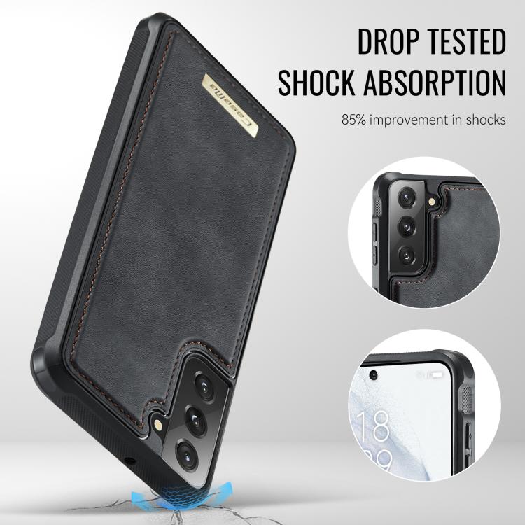 For Samsung Galaxy S21 FE 5G CaseMe Me80 Series Detachable Wallet Magnetic RFID Vegan Leather Phone Case