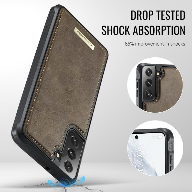 For Samsung Galaxy S21 FE 5G CaseMe Me80 Series Detachable Wallet Magnetic RFID Vegan Leather Phone Case