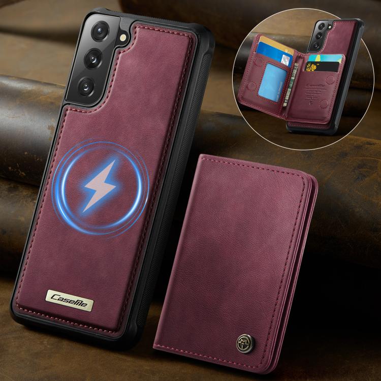 For Samsung Galaxy S21 FE 5G CaseMe Me80 Series Detachable Wallet Magnetic RFID Vegan Leather Phone Case
