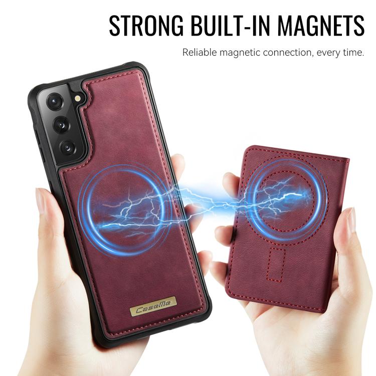 For Samsung Galaxy S21 FE 5G CaseMe Me80 Series Detachable Wallet Magnetic RFID Vegan Leather Phone Case