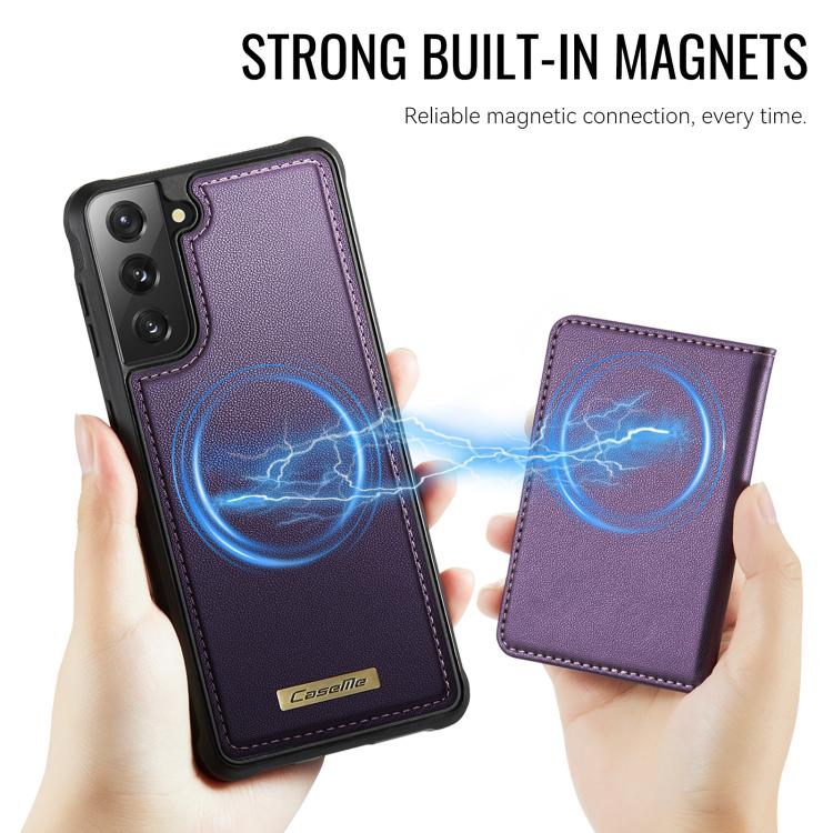 For Samsung Galaxy S21 FE 5G CaseMe Me80 Series Detachable Wallet Magnetic RFID Vegan Leather Phone Case