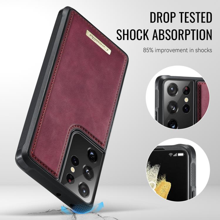 For Samsung Galaxy S21 Ultra 5G CaseMe Me80 Series Detachable Wallet Magnetic RFID Vegan Leather Phone Case