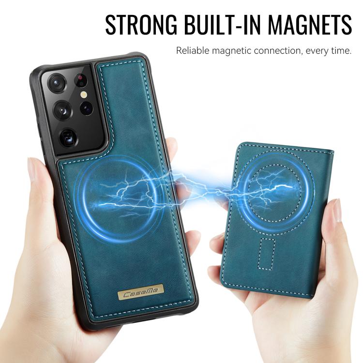 For Samsung Galaxy S21 Ultra 5G CaseMe Me80 Series Detachable Wallet Magnetic RFID Vegan Leather Phone Case