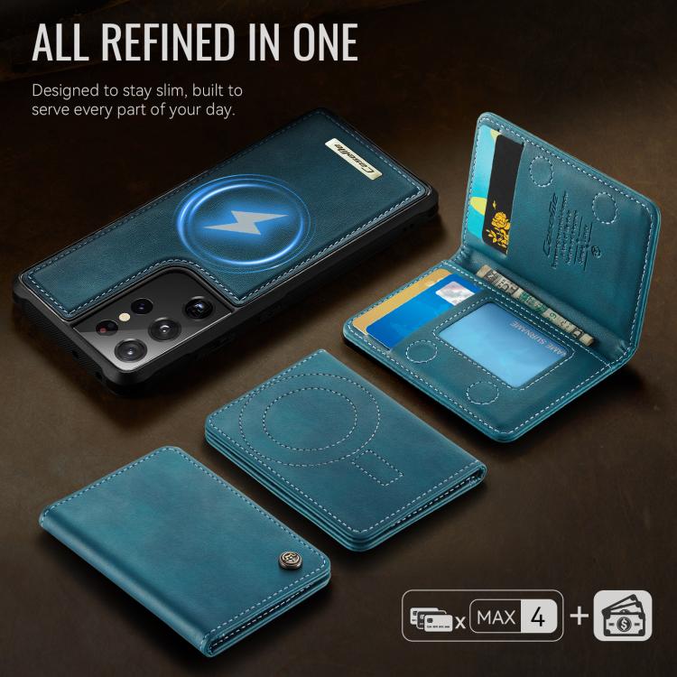 For Samsung Galaxy S21 Ultra 5G CaseMe Me80 Series Detachable Wallet Magnetic RFID Vegan Leather Phone Case