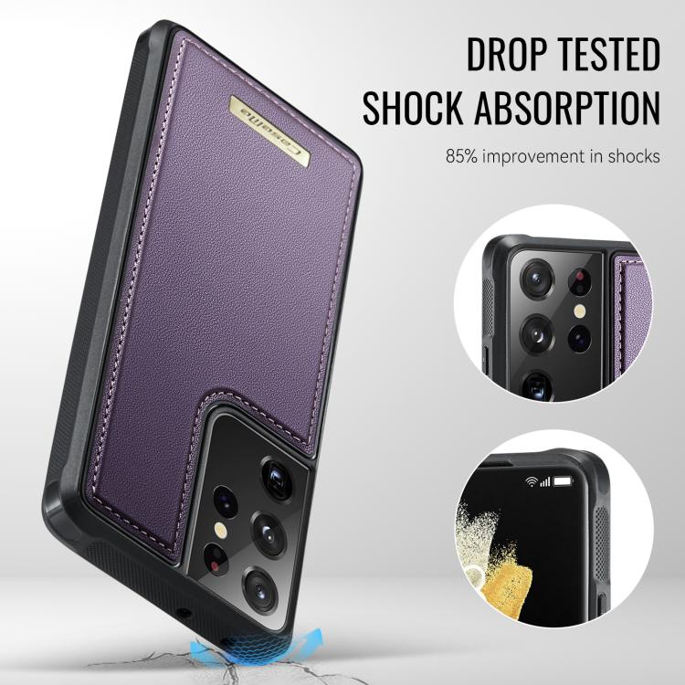 For Samsung Galaxy S21 Ultra 5G CaseMe Me80 Series Detachable Wallet Magnetic RFID Vegan Leather Phone Case