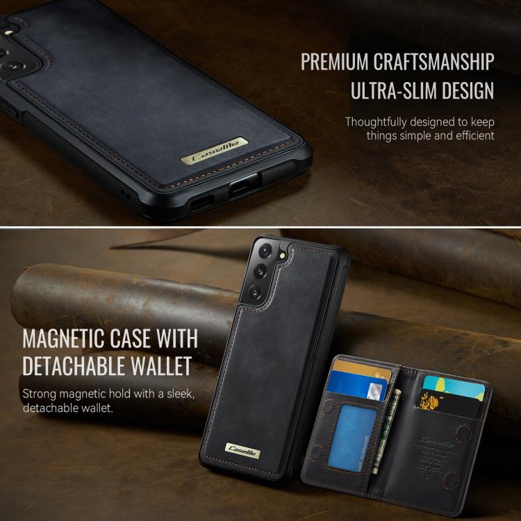 For Samsung Galaxy S22 5G CaseMe Me80 Series Detachable Wallet Magnetic RFID Vegan Leather Phone Case
