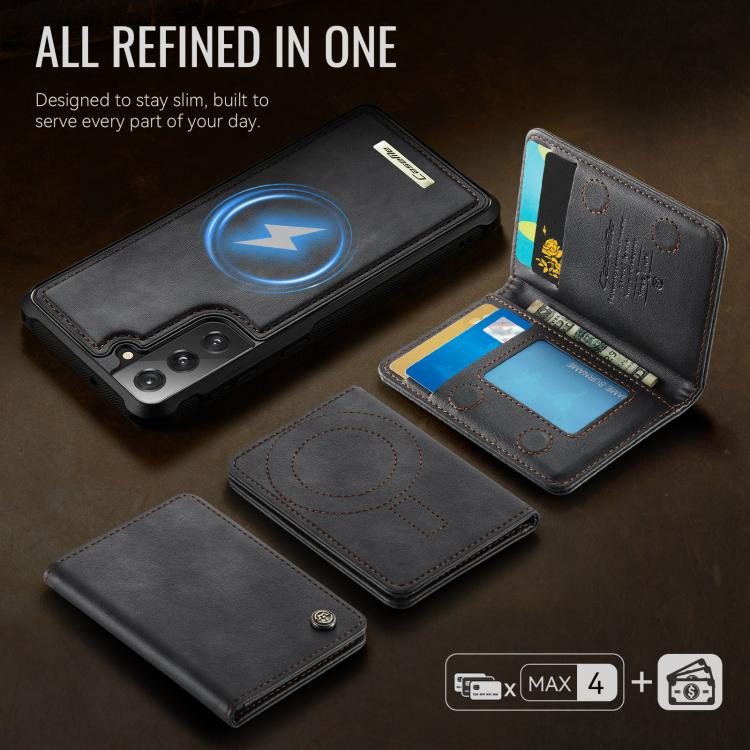 For Samsung Galaxy S22 5G CaseMe Me80 Series Detachable Wallet Magnetic RFID Vegan Leather Phone Case