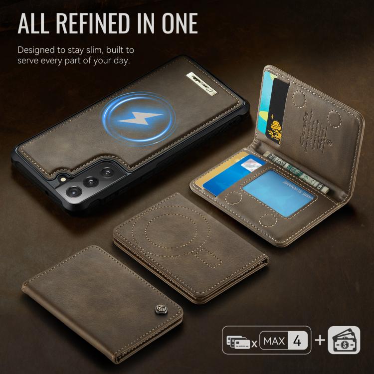 For Samsung Galaxy S22 5G CaseMe Me80 Series Detachable Wallet Magnetic RFID Vegan Leather Phone Case