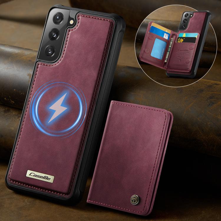 For Samsung Galaxy S22 5G CaseMe Me80 Series Detachable Wallet Magnetic RFID Vegan Leather Phone Case