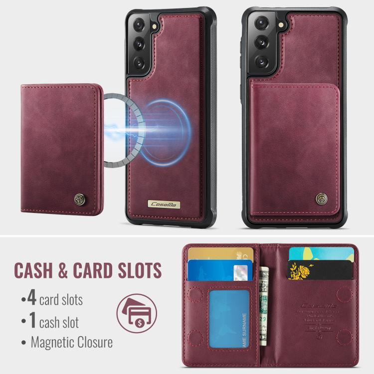 For Samsung Galaxy S22 5G CaseMe Me80 Series Detachable Wallet Magnetic RFID Vegan Leather Phone Case