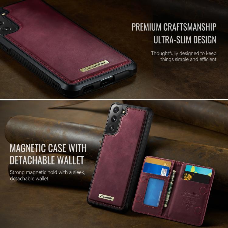 For Samsung Galaxy S22 5G CaseMe Me80 Series Detachable Wallet Magnetic RFID Vegan Leather Phone Case