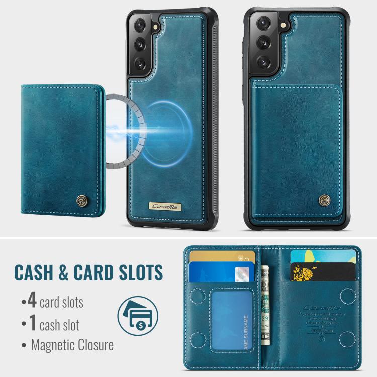 For Samsung Galaxy S22 5G CaseMe Me80 Series Detachable Wallet Magnetic RFID Vegan Leather Phone Case