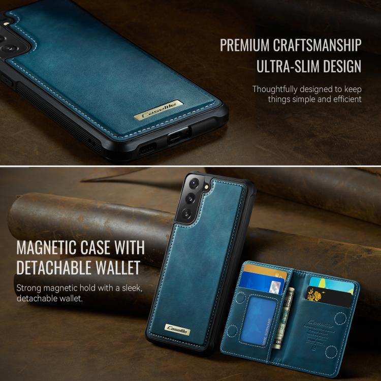 For Samsung Galaxy S22 5G CaseMe Me80 Series Detachable Wallet Magnetic RFID Vegan Leather Phone Case