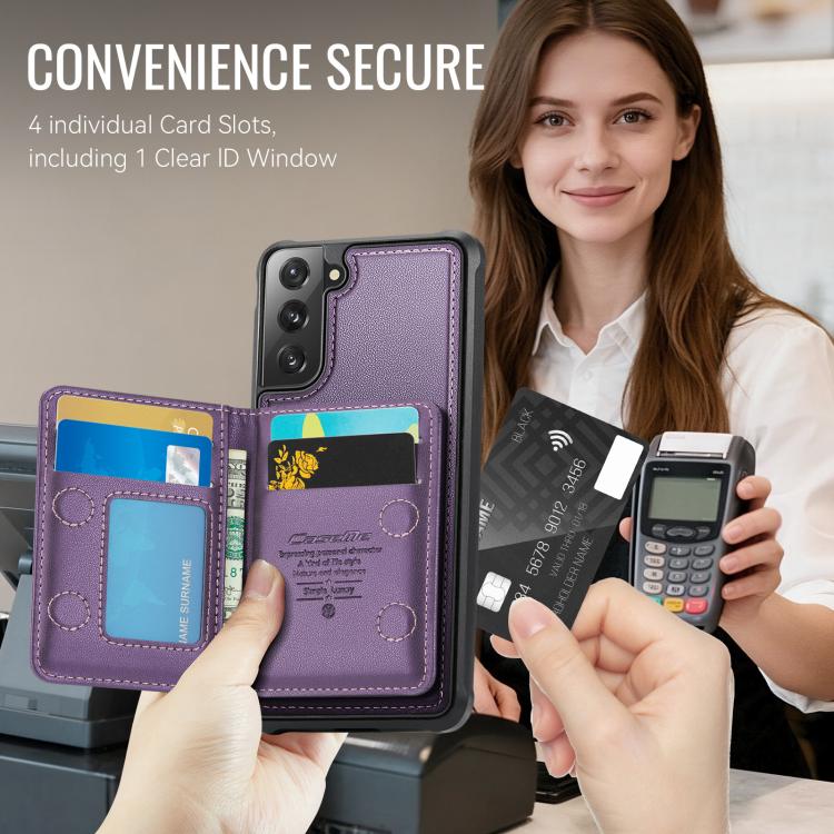 For Samsung Galaxy S22 5G CaseMe Me80 Series Detachable Wallet Magnetic RFID Vegan Leather Phone Case