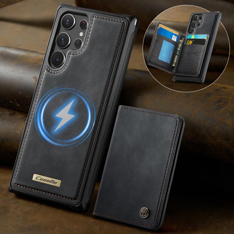 For Samsung Galaxy S22 Ultra 5G CaseMe Me80 Series Detachable Wallet Magnetic RFID Vegan Leather Phone Case
