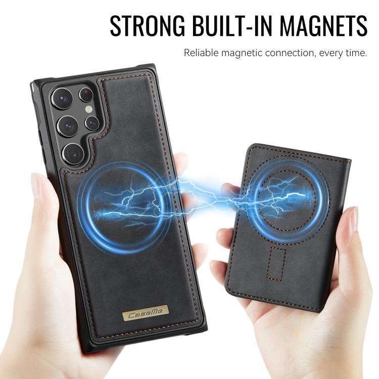 For Samsung Galaxy S22 Ultra 5G CaseMe Me80 Series Detachable Wallet Magnetic RFID Vegan Leather Phone Case