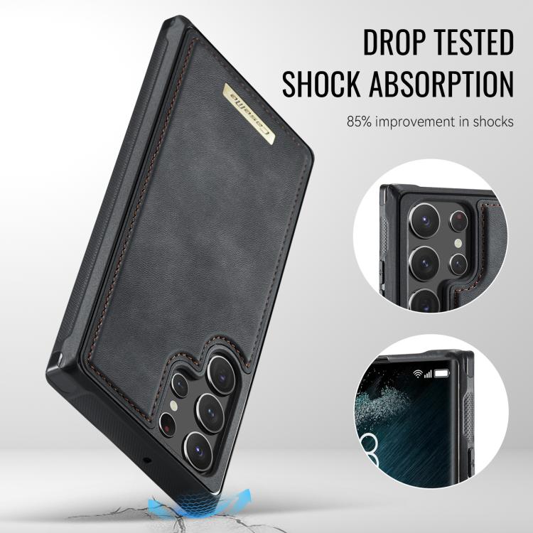For Samsung Galaxy S22 Ultra 5G CaseMe Me80 Series Detachable Wallet Magnetic RFID Vegan Leather Phone Case