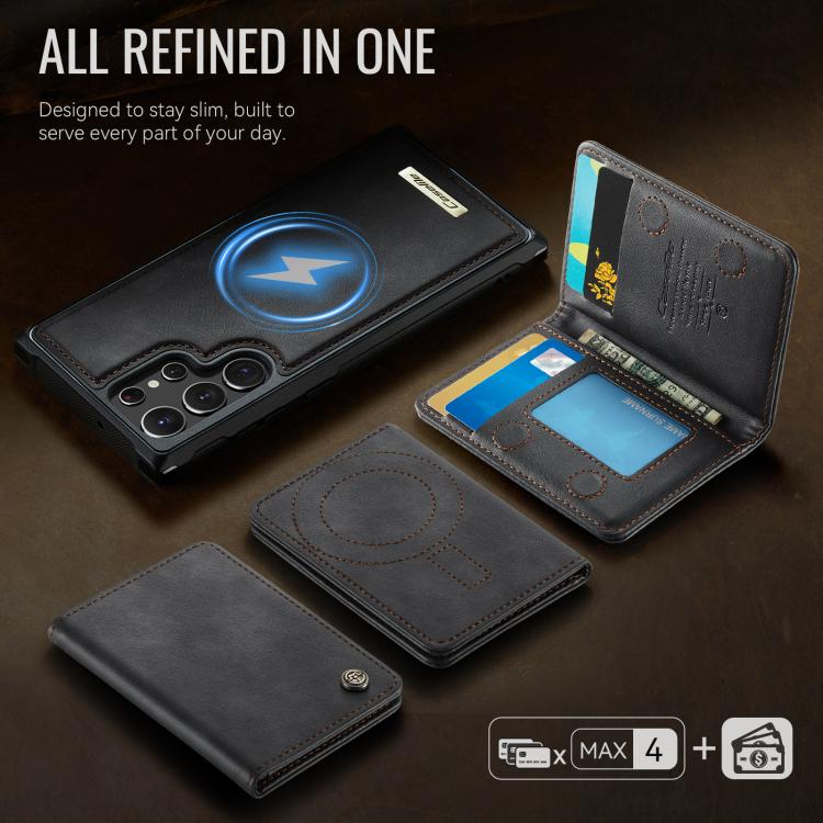 For Samsung Galaxy S22 Ultra 5G CaseMe Me80 Series Detachable Wallet Magnetic RFID Vegan Leather Phone Case