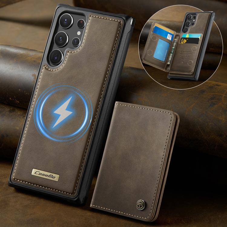 For Samsung Galaxy S22 Ultra 5G CaseMe Me80 Series Detachable Wallet Magnetic RFID Vegan Leather Phone Case