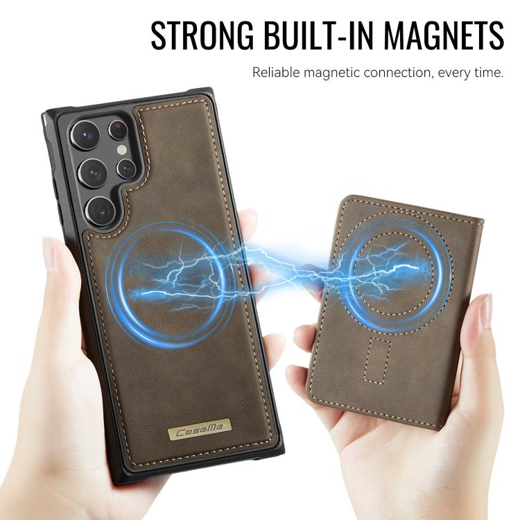 For Samsung Galaxy S22 Ultra 5G CaseMe Me80 Series Detachable Wallet Magnetic RFID Vegan Leather Phone Case