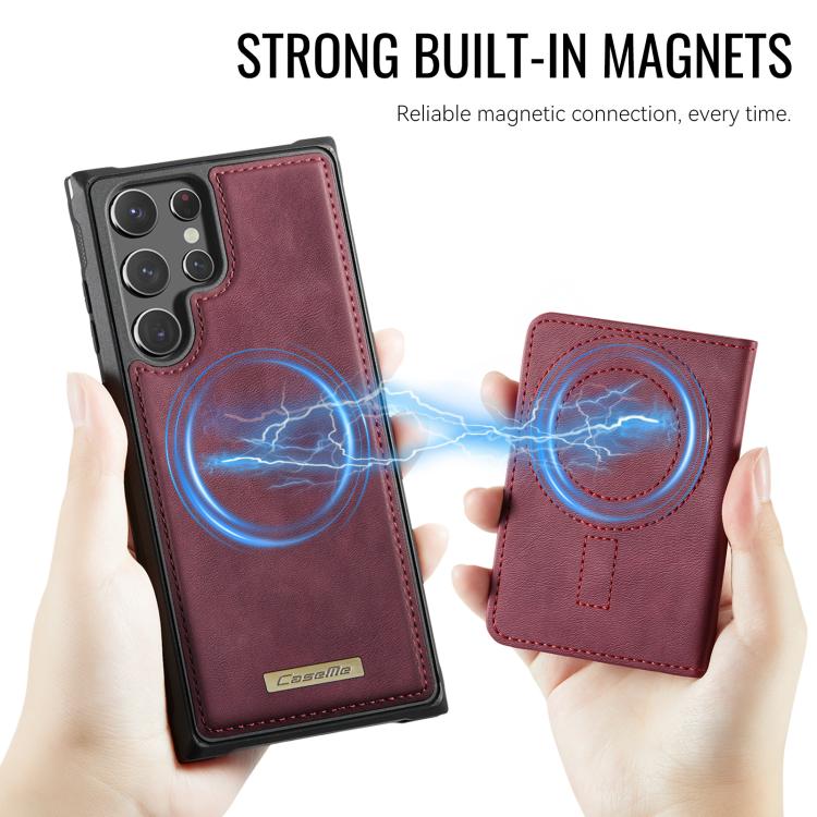 For Samsung Galaxy S22 Ultra 5G CaseMe Me80 Series Detachable Wallet Magnetic RFID Vegan Leather Phone Case