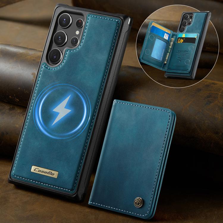 For Samsung Galaxy S22 Ultra 5G CaseMe Me80 Series Detachable Wallet Magnetic RFID Vegan Leather Phone Case