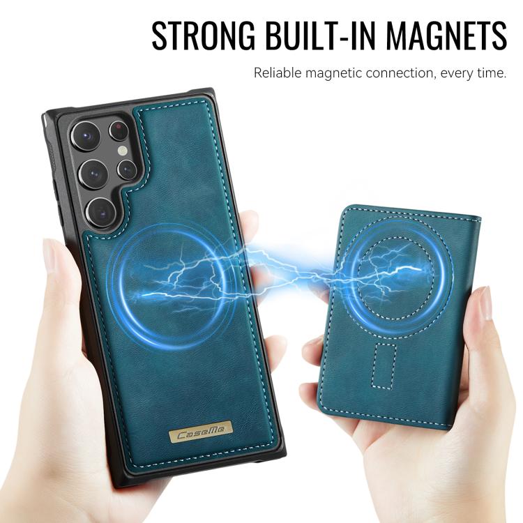 For Samsung Galaxy S22 Ultra 5G CaseMe Me80 Series Detachable Wallet Magnetic RFID Vegan Leather Phone Case