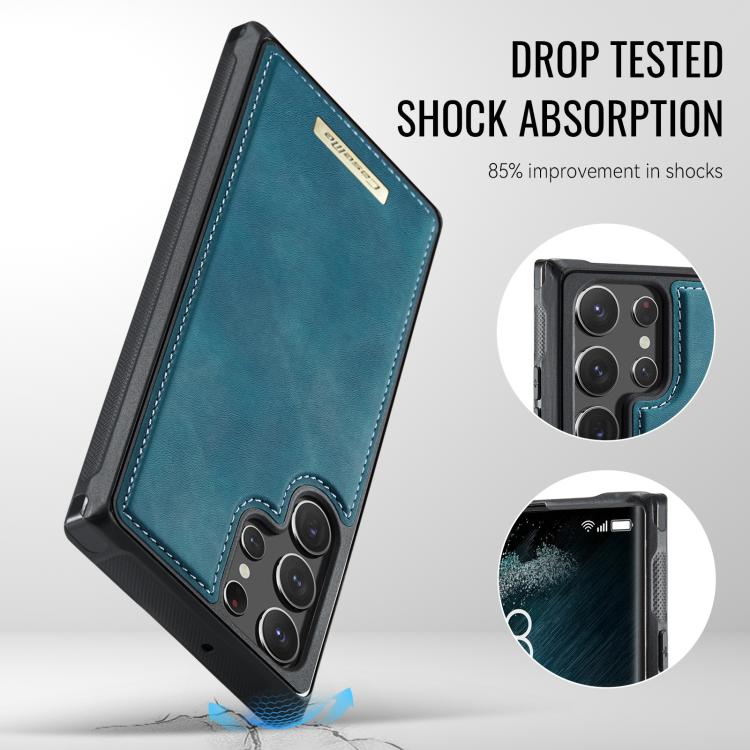 For Samsung Galaxy S22 Ultra 5G CaseMe Me80 Series Detachable Wallet Magnetic RFID Vegan Leather Phone Case