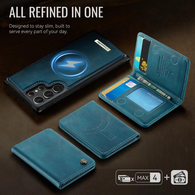 For Samsung Galaxy S22 Ultra 5G CaseMe Me80 Series Detachable Wallet Magnetic RFID Vegan Leather Phone Case