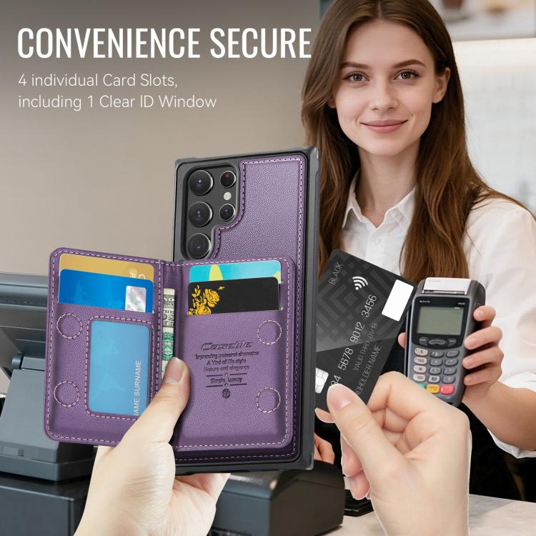 For Samsung Galaxy S22 Ultra 5G CaseMe Me80 Series Detachable Wallet Magnetic RFID Vegan Leather Phone Case