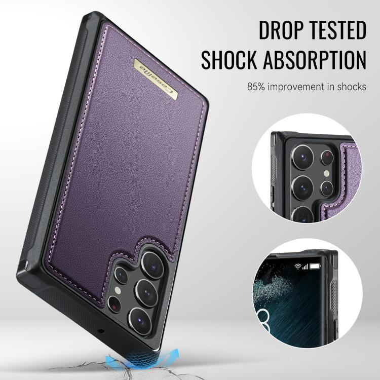 For Samsung Galaxy S22 Ultra 5G CaseMe Me80 Series Detachable Wallet Magnetic RFID Vegan Leather Phone Case