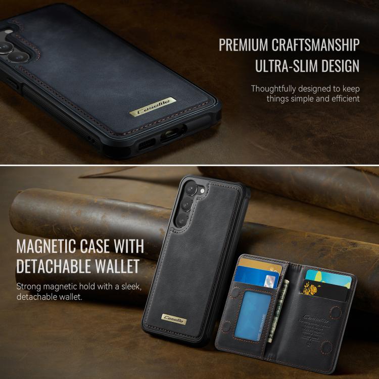 For Samsung Galaxy S23 5G CaseMe Me80 Series Detachable Wallet Magnetic RFID Vegan Leather Phone Case