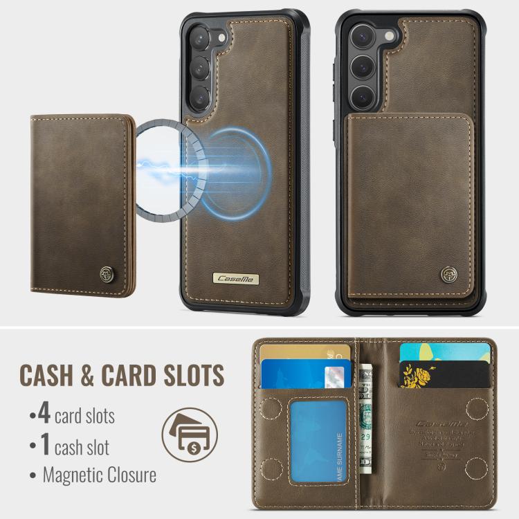 For Samsung Galaxy S23 5G CaseMe Me80 Series Detachable Wallet Magnetic RFID Vegan Leather Phone Case