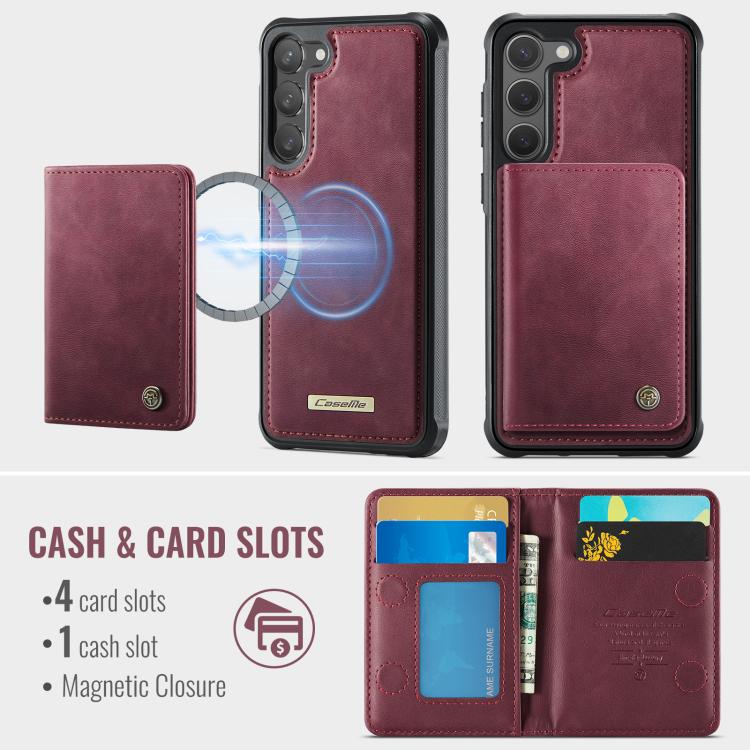 For Samsung Galaxy S23 5G CaseMe Me80 Series Detachable Wallet Magnetic RFID Vegan Leather Phone Case