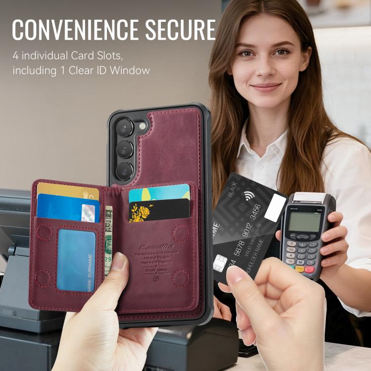 For Samsung Galaxy S23 5G CaseMe Me80 Series Detachable Wallet Magnetic RFID Vegan Leather Phone Case