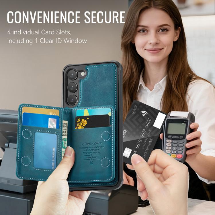 For Samsung Galaxy S23 5G CaseMe Me80 Series Detachable Wallet Magnetic RFID Vegan Leather Phone Case