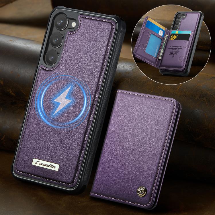 For Samsung Galaxy S23 5G CaseMe Me80 Series Detachable Wallet Magnetic RFID Vegan Leather Phone Case