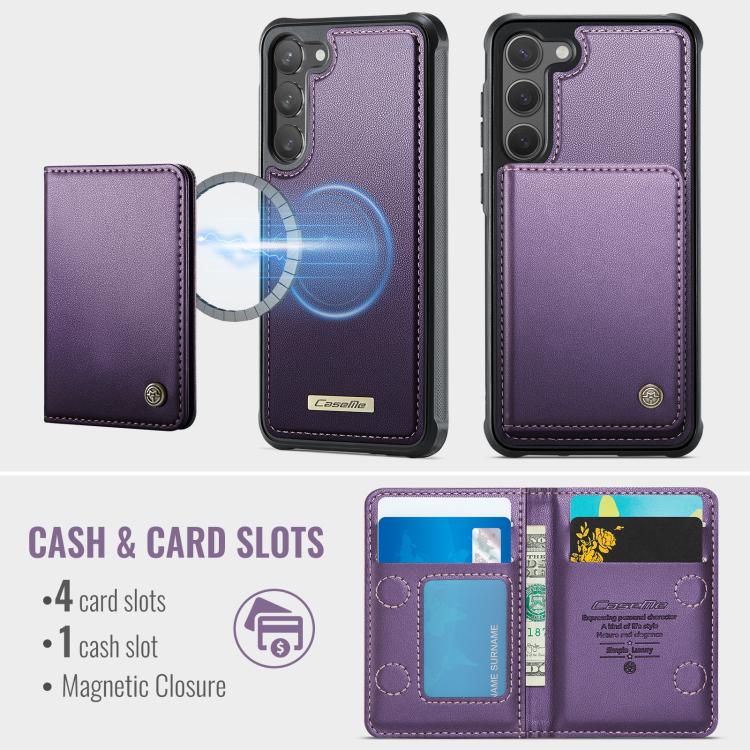 For Samsung Galaxy S23 5G CaseMe Me80 Series Detachable Wallet Magnetic RFID Vegan Leather Phone Case