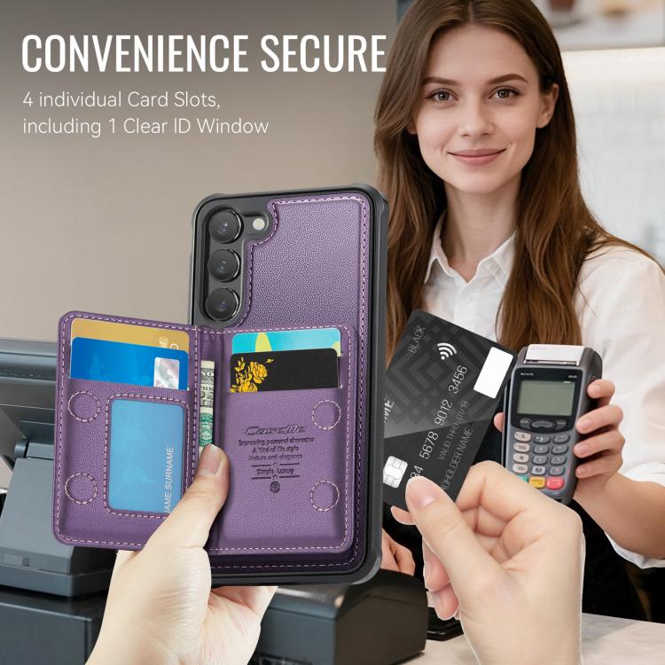 For Samsung Galaxy S23 5G CaseMe Me80 Series Detachable Wallet Magnetic RFID Vegan Leather Phone Case