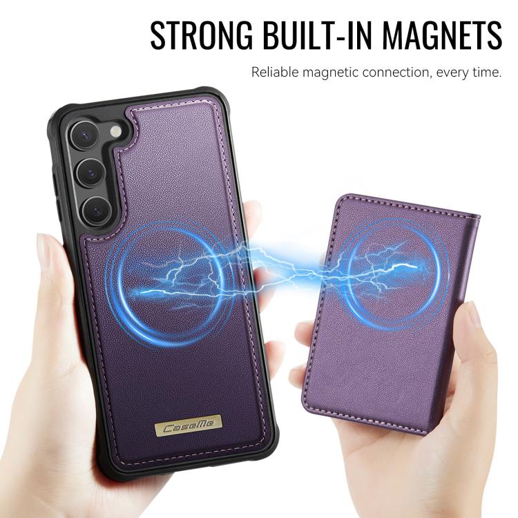 For Samsung Galaxy S23 5G CaseMe Me80 Series Detachable Wallet Magnetic RFID Vegan Leather Phone Case