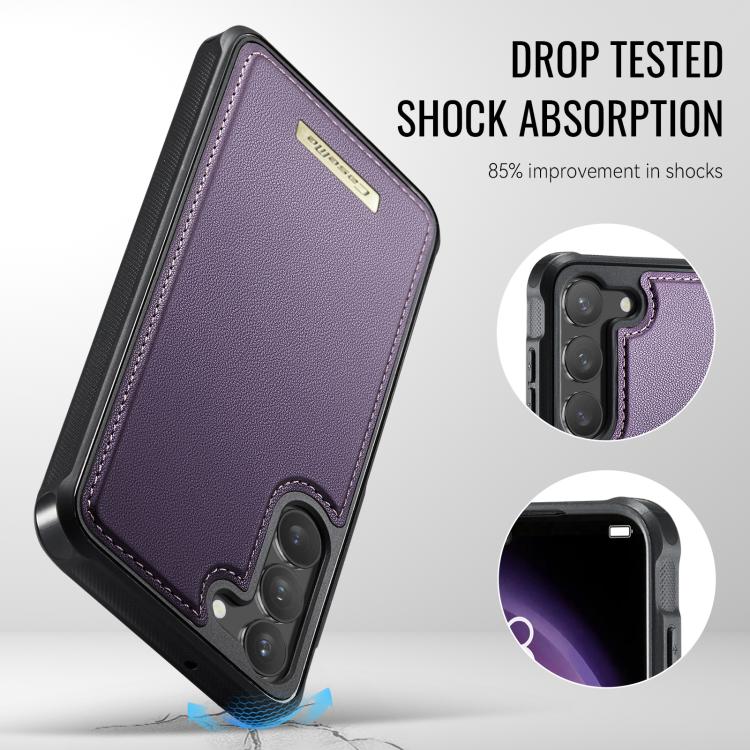 For Samsung Galaxy S23 5G CaseMe Me80 Series Detachable Wallet Magnetic RFID Vegan Leather Phone Case