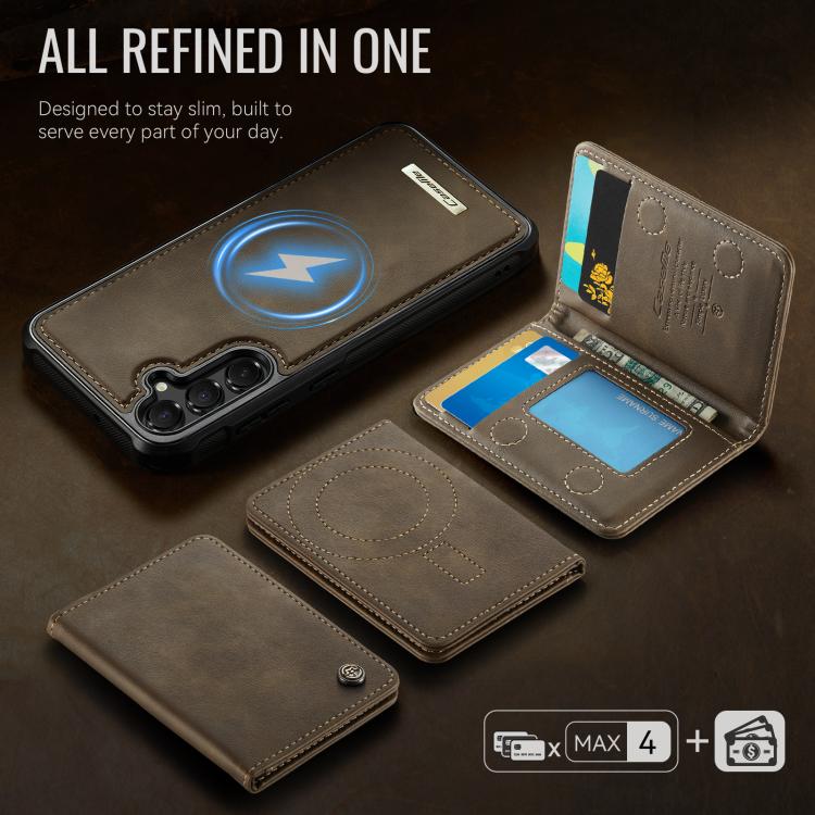For Samsung Galaxy S23 FE 5G CaseMe Me80 Series Detachable Wallet Magnetic RFID Vegan Leather Phone Case