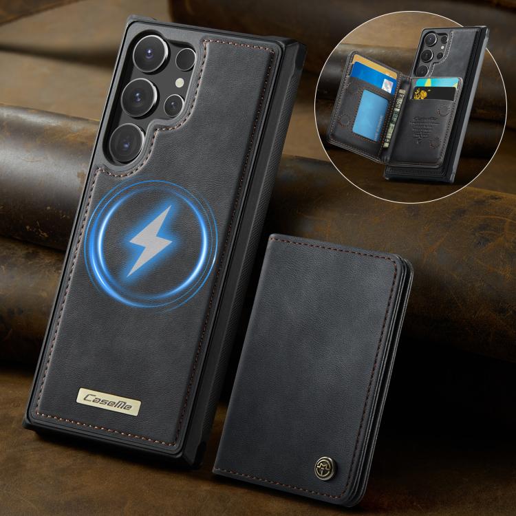 For Samsung Galaxy S23 Ultra 5G CaseMe Me80 Series Detachable Wallet Magnetic RFID Vegan Leather Phone Case