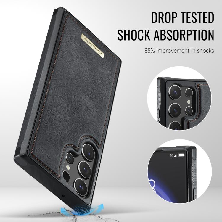 For Samsung Galaxy S23 Ultra 5G CaseMe Me80 Series Detachable Wallet Magnetic RFID Vegan Leather Phone Case