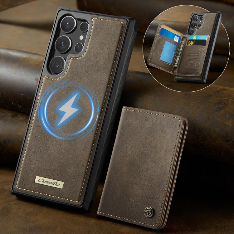 For Samsung Galaxy S23 Ultra 5G CaseMe Me80 Series Detachable Wallet Magnetic RFID Vegan Leather Phone Case