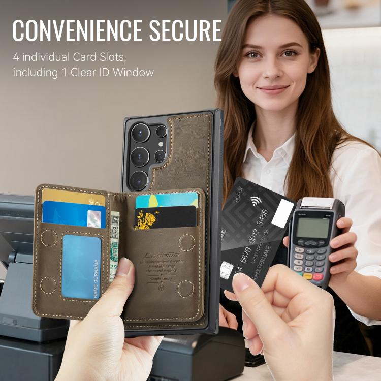 For Samsung Galaxy S23 Ultra 5G CaseMe Me80 Series Detachable Wallet Magnetic RFID Vegan Leather Phone Case